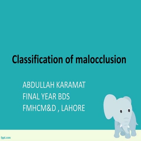Classification of malocclusion in orthodontics