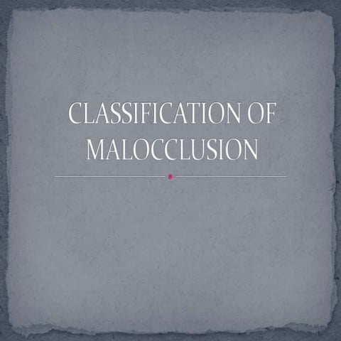 Classification Of Malocclusion