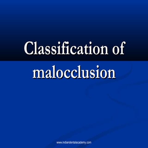 Classification of malocclusion
