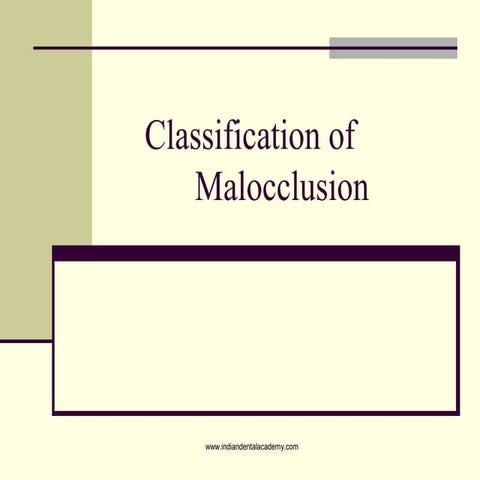 Classification of malocclusion