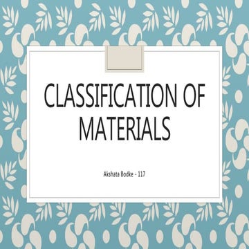 Classification of materials