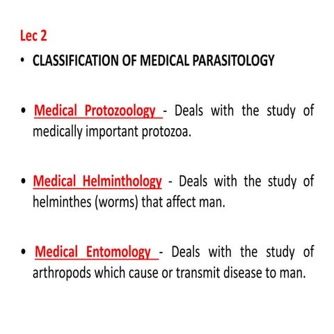 Classification of medical parasitology Lec.2.pptx