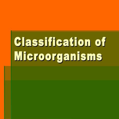 Classification of microorganisms
