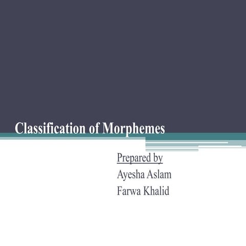 Classification of morphemes