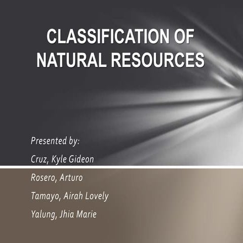 Classification of natural resources (pdf)