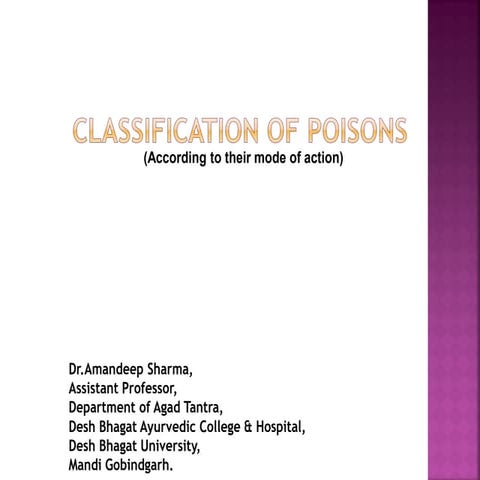 Classification of Poisons