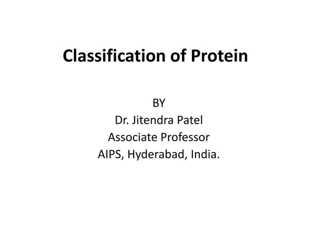 Classification of Protein by different mode.