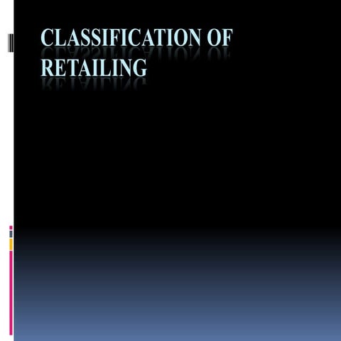 Classification of retailing