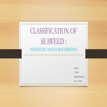 Classification of seaweed