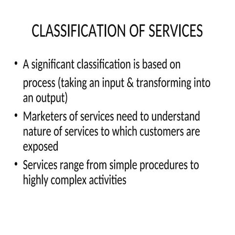 Classification of Services | PDF