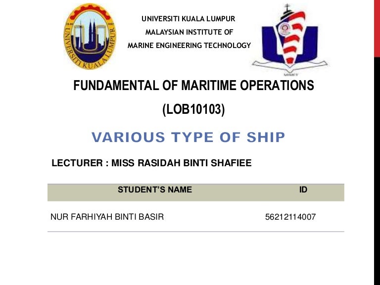 CLASSIFICATION OF SHIP