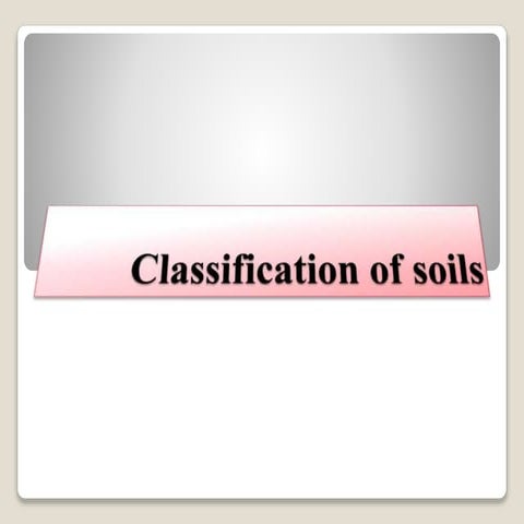 Classification of soils