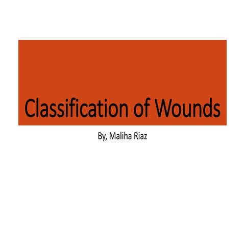 Classification of surgical wounds based on contamination
