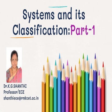 Classification of Systems:  Part 1