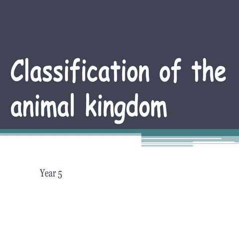 Classification of the animal kingdom