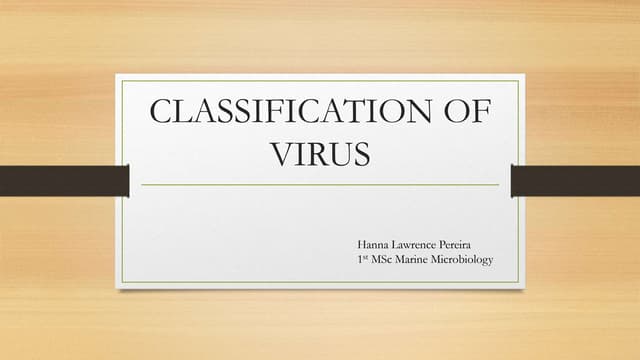 Classification of virus, symmetry