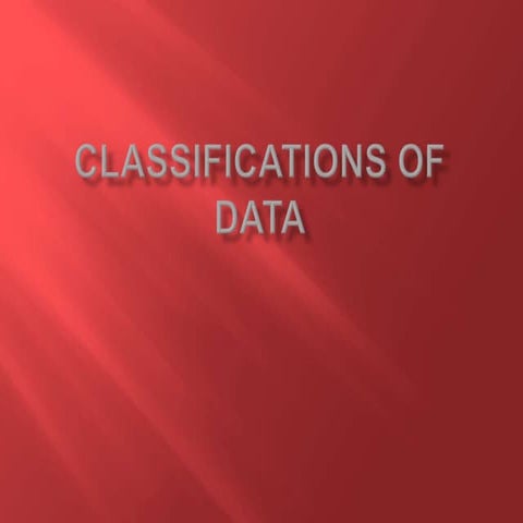 Classifications of data | PPT
