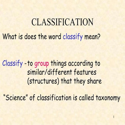 Classification system