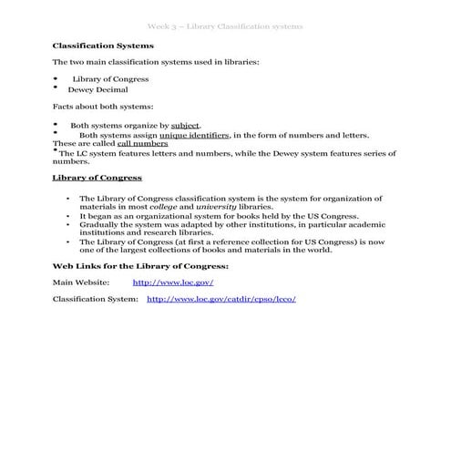 Classification systems