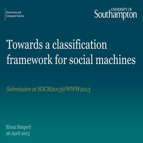 Towards a classification  framework for social machines