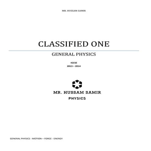 PHYSICS Classified 1 