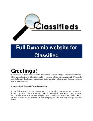 Classified website Development in Jaipur, Rajasthan, India