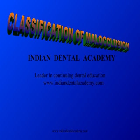 Classifi mo 1 /certified fixed orthodontic courses by Indian dental academy 