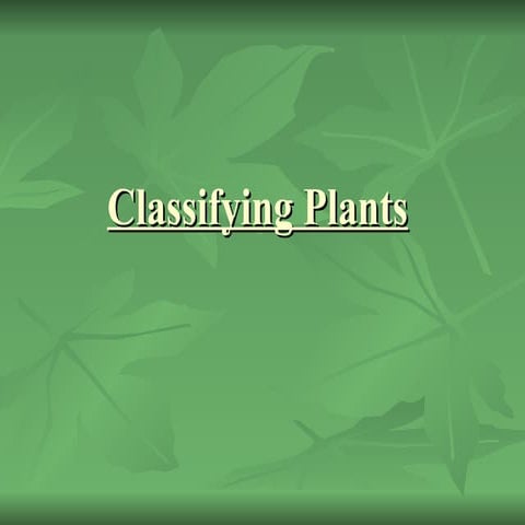Classifying  Plants  Based On  Climate And  Habitat