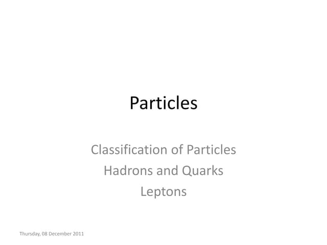 Classifying particles