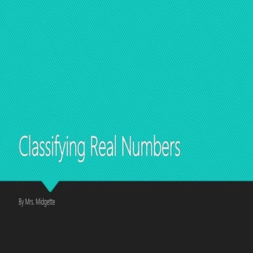 Classifying Real Numbers