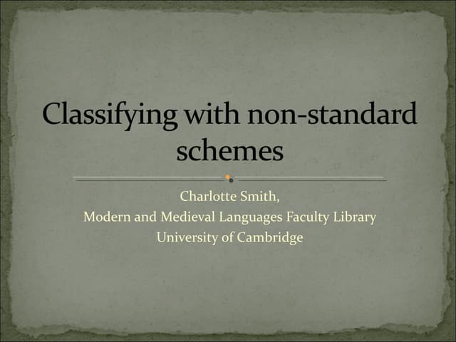 Classifying with non standard schemes for slideshare