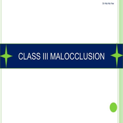 Class III Malocclusion