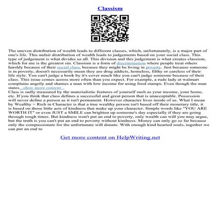 Yvette Hollington-Scott Module 6 Classism .docx