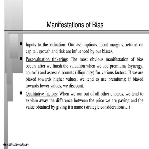 Class Lecture 02.ppt Valuation Biases in