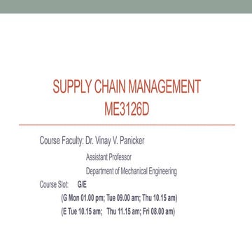 supply chain management for engineers and management | PDF
