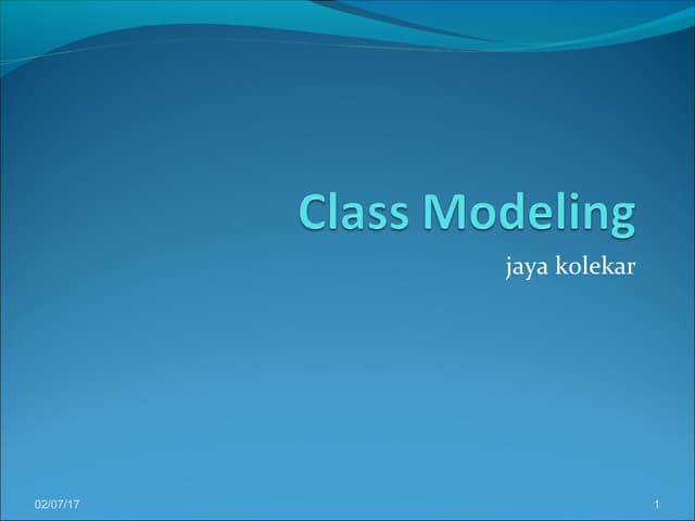  OMD  chapter 2 Class modelling