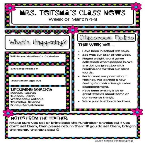 Class newsletter