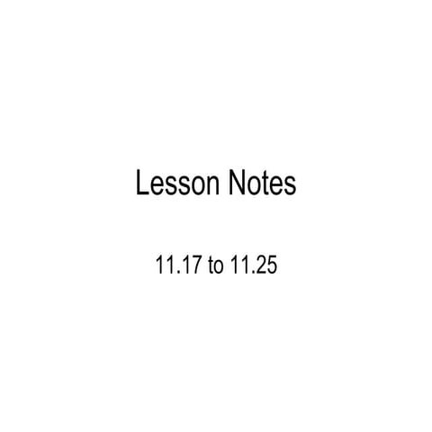 Class Notes 11.17