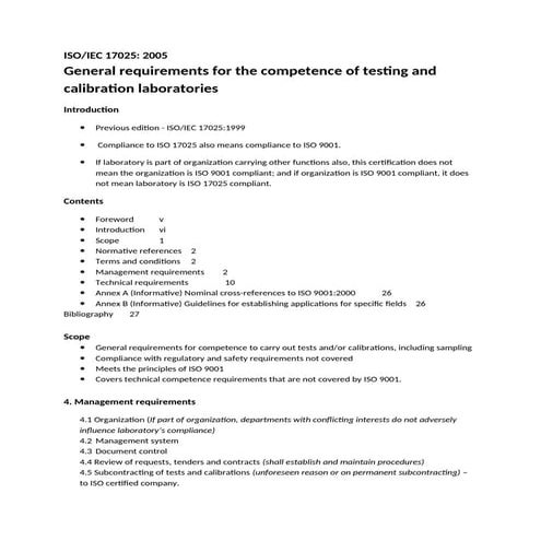 ISO/IEC 17025:2017 Required documentation | PDF