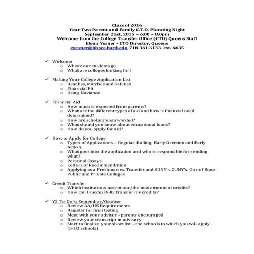 Class of 2016 y2 cto night agenda for presentation 