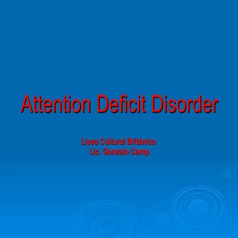 Class On Attention Deficit Disorderteens