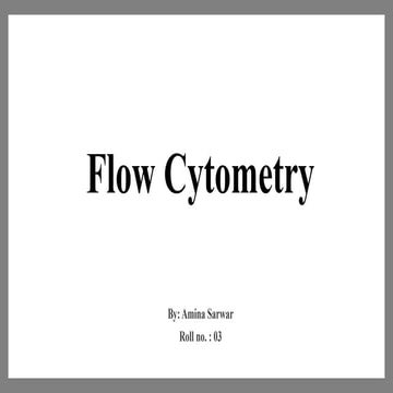 flo cytometry technique for particle analysis | PPTX