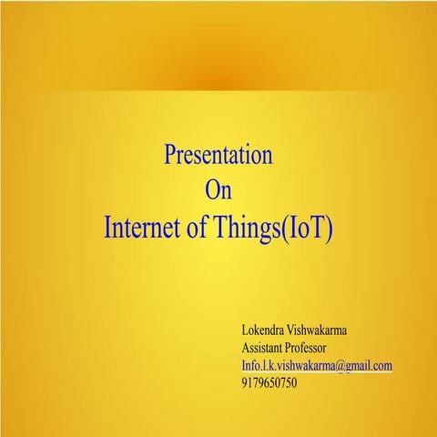 Introduction to internet of things