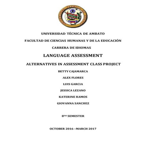ALTERNATIVES IN ASSESSMENT_CLASS PROJECT