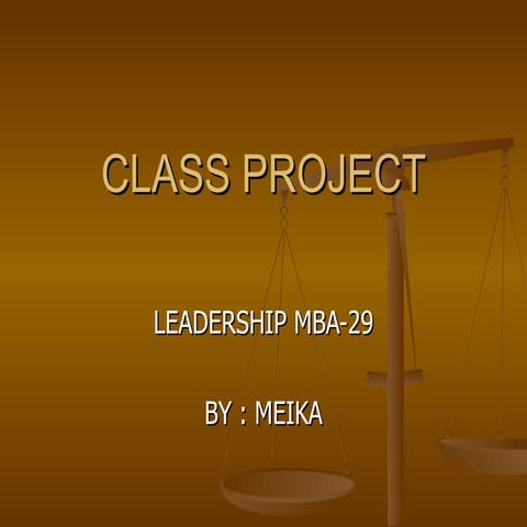 CLASS PROJECT LEADERSHIP MBA-29 BY MEIKA