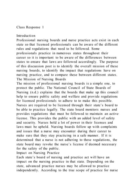 Regulation For Nursing Practice.docx