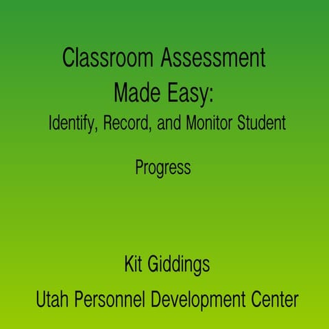 Classroom Assessment Made Easy