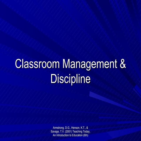 Classroom Management & Discipline