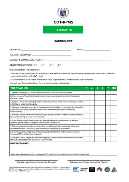 Classroom observation-tools
