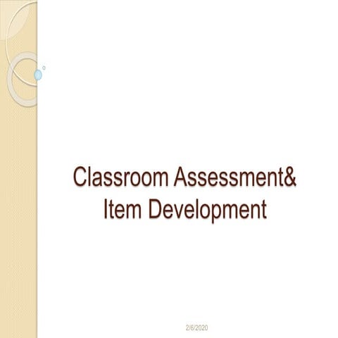 Classroom assessment